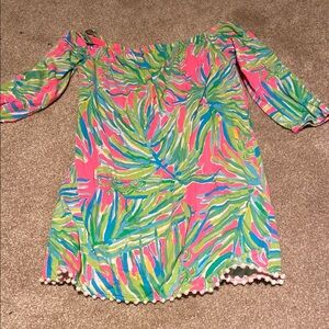 Lilly Pulitzer Colorful Off-Shoulder Dress 8/10